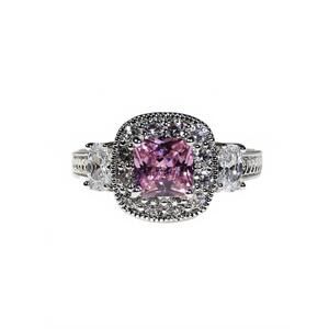 NEW FAIRE cubic zirconia & crystal ring in pink